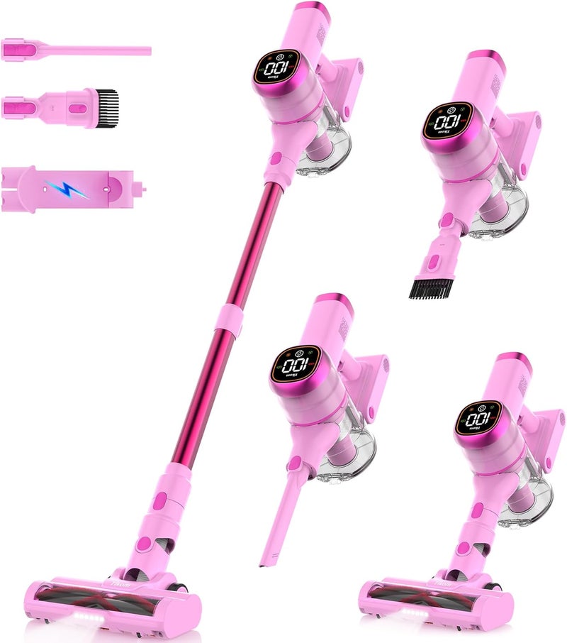 Tikom V500 Cordless Vacuum Cleaner for Home, 40000Pa/450W Stick Vacuum with LED Touch Screen, Charging Wall Dock, Anti-Tangle, Lightweight Handheld Vacuum for Pet Hair, Hard Floor, Carpet - Image 1